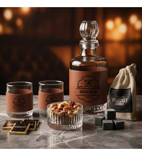 Lüks Whiskey Seti – Kristal Çerezlik, chocolate ve Taşlı – Orlando Whiskey