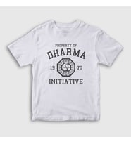 Presmono Unisex Çocuk Beyaz Property Of Dharma Initiative Lost T-Shirt 439907tt (Beyaz)