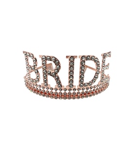 Taç Bride Metal Taşlı lüks gelin taçı rose gold üs