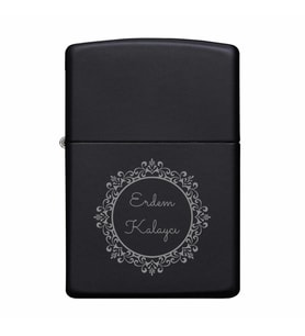 Kişiye Özel Çerçeveli Model Metal Siyah Çakmak
