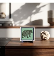 Karakterli Ayı Figürlü Özel Tasarım Dekoratif Obje, Yaşam Alanınız İçin Modern Armağan 10x10 cm
