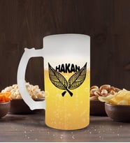 BK Gift Kişiye Özel İsimli Buzlu Cam Bira Bardağı 50cl-23 (Beyaz)