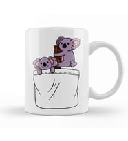 Kawaii Cute Koala Pocket Kupa Bardak Porselen