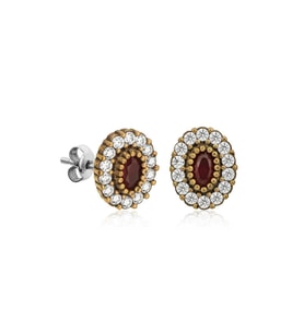 Gümüş Otantik Oval Çivili Kadın Küpe CSR2183795