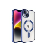 Apple iPhone 14 Plus Uyumlu Kılıf Kamera Korumalı M-safe Wireless Şarj Özellikli Zore Demre Kapak (Lila)