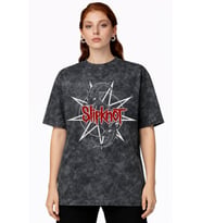 Slipknot Rock Metal Müzik Grubu Baskılı Unisex Oversize Vintage Yıkamalı Tişört