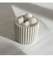 Beton Saksıda Sukulent Tasarımlı El Yapımı %100 Doğal Soya Wax Mum