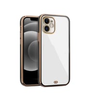 iPhone 11  arka Kapak Kılıf   Şeffaf Renkli   Siyah  kenarlı  rose