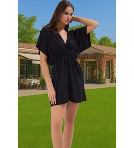Shally Dokuma Viskoz Mini Elbise Çiçek Desenli Yazlık Plaj Günlük Kullanım İçin Modern Stil