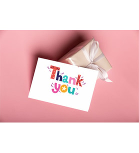Thank You Teşekkür Kartı - 5x8 Cm - 50 Adet