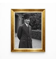 Tablore Mustafa Kemal Atatürk Kalpaklı Boy Resim Altın Varaklı Çerçeve Tablo