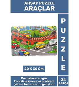 Premium Eğlenceli Eğitici Görsel Algı Problem Çözme Becerisi Çocuk Puzzle 24 Parça ARAÇLAR