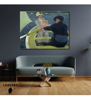 Tekli Yatay Kanvas Tablo Mary Stevenson Cassatt Boating Party