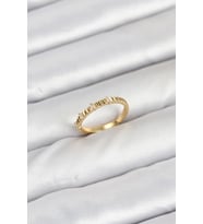 Pirinç Gold Renk Lazer Kesim Kadın Yüzük 5886