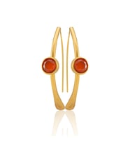 Kadir Jewellery 22 Ayar Altın Kaplama Kadın Taşlı Küpe -El İşçiliği Ve Hipoalerjenik Küpe