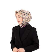 Bursa İpek Gri Sarmaşık Desen Sura İpek Eşarp