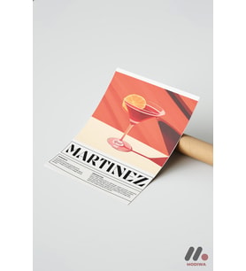 Martinez Kokteyl Posteri, Çerçevesiz Yüksek Kalite Duvar Afişi - Mutfak Dekorasyonu