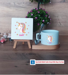 Unicorn Dekoratif Taş, Kupa Bardak Kırmızı Hediye (Model 7)