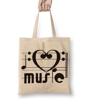 I Love Music Muziği Seviyorum Müzik Bez Çanta Uzun Saplı