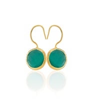 Kadir Jewellery 22 Ayar Altın Kaplama Kadın Taşlı Küpe -El İşçiliği Ve Hipoalerjenik Küpe -E01