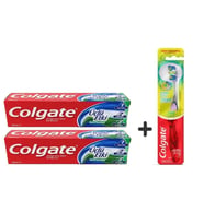 Colgate Üçlü Etki Diş Macunu 2'li Paket 100 Ml + 1 Adet 360 Gelişmiş 4 Yönlü Diş Fırçası