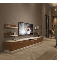 Decoraktiv Trendstyle 270R Slm Tv Ünitesi Tv Sehpası - Beyaz Ceviz (Beyaz - Ceviz)