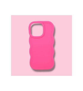 IPHONE 13 PRO MAX; KENARI DALGALI, DARBE ÖNLEYİCİ LÜKS SİLİKON KILIF (Pembe)