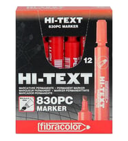 Hi-Text Markör Kesik Uçlu Kırmızı Koli Kalemi (12 Li Paket)