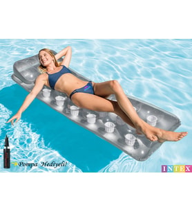 İntex Unisex Yetişkin Havuz ve Deniz Yatağı Yastıklı 188x71 cm