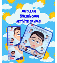 Tox ( Erkek ) Duyguları Öğreniyorum Keçe Cırtlı Aktivite Sayfası - Çocuk Etkinlik , Eğitici Oyuncak