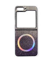 Samsung Z Flip 6 Kılıf Diamont MagSafe Hologramlı Telefon Kılıfı