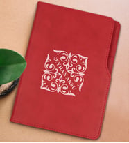 BK Gift Kişiye Özel İsimli Kırmızı Termo Deri Not Defteri 15x21cm-10