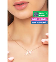 Jewelmim Elif İsim Yazılı Gümüş Kolye  Beyaz Altın Kaplama İsim Kolyesi 925 Ayar Kadın İsimli Gümüş Kolye