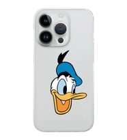 Apple iPhone 14 Pro Max Uyumlu Kamera Korumalı Tıpalı Kapak Donald Duck Tasarımlı ŞeffafKılıf