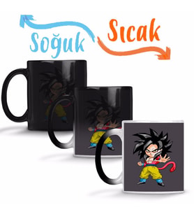 MiniGoku Super Sayajin 4 Sihirli Kupa Bardak Porselen
