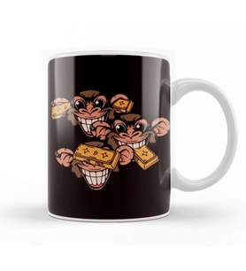 See Speak Hear No Evil Japan Wise Monkeys Japanese Art Gold Kupa Bardak Porselen