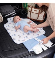 % 100 Pamuk Çantalı Pratik Katlanabilir Alt Değiştirme Matı - Bébé Lapin PAD1018