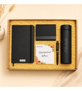 Kişiye Özel Prestij Hediye Kutusu Premium Termos, Defter, Kalem ve Kartvizitlik Seti