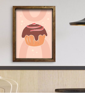 BK Gift Cafe & Bar & Restaurant Konseptli Doğal Masif Ahşap Çerçeveli Tablo 45x65cm-83