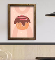 BK Gift Cafe & Bar & Restaurant Konseptli Doğal Masif Ahşap Çerçeveli Tablo 45x65cm-83