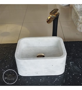 Afyon Beyaz Mermer Mini Lavabo
