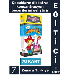Eğlenceli Görsel Algı Zeka Hafıza Dikkat Konsantrasyon Geliştiren Eğitici Grup Takım Oyunu FARKI BUL