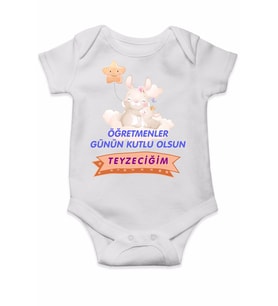 Öğretmenler Günün Kutlu Olsun Teyzecim Baskılı Çıt Çıtlı Body&zıbın
