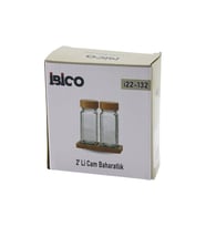2PCS BAMBU KAPAKLI CAM TUZLUK - BİBERLİK - BAHARATLIK 120ML (4767)