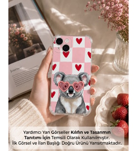 PrintiFy Xiaomi Mi 15 Pro ile Uyumlu Pembe Pötikare Serisi Uykucu Aşık Tasarımlı Uv Baskılı Köşe Korumalı Antişok Kılıf