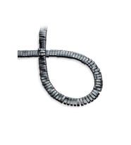 Hematit Doğal Taş Füme Çift Delikli 3x10mm Dizi