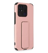 Redmi 10C Kılıf Mega Standlı Silikon - Pudra