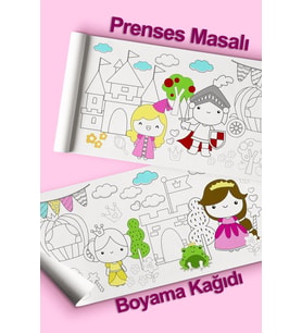Prensesler için Dev Boyama Kağıdı 2 Metre Prenses Masalı Aktivite Rulosu - Çocuk Eğitici Rulo