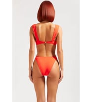 Kadın Bikini Takımı Bralette Üst Balensiz Normal Bel Slip Alt Döküm Aksesuar Detay Kolsuz Örme Kumaş