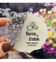 Epoksi Magnet Hediyelik - ETİKET DEĞİLDİR!! - Yüzük Tasarım - Düğün, Nikah, Nişan, Söz Hatırası (Gümüş)
